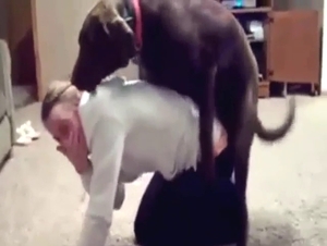 Bestiality porn shows a teen who loves dry humping